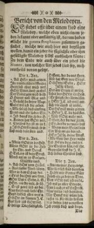 Bericht von den Melodeyen.