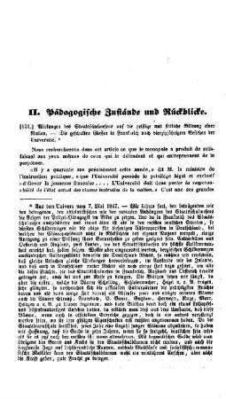 Pädagogische Zustände und Rückblicke