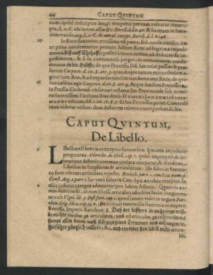 Caput Quintum, De Libello.