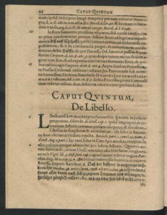 Caput Quintum, De Libello.