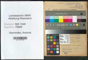 Entnazifizierung Antonie Gemmeke , geb. 18.01.1902 (Lehrerin)
