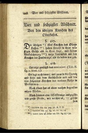 Vier und sechzigster Abschnitt. Von den übrigen Knochen des Oberfußes.