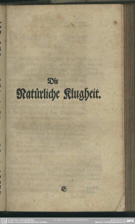Die Natürliche Klugheit