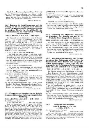 Übernahme von Umsiedlern in das deutsche Beamtenverhältnis; hier: Einholung einer politischen Beurteilung : [Allgemeine Verwaltungssachen] ; [Für das Reich] ; [Amtliche Erlasse] ; [Amtlicher Teil]
