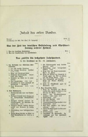 Inhalt des ersten Bandes