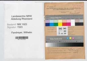 Entnazifizierung Wilhelm Fandreyer , geb. 12.09.1901 (Inspektor)