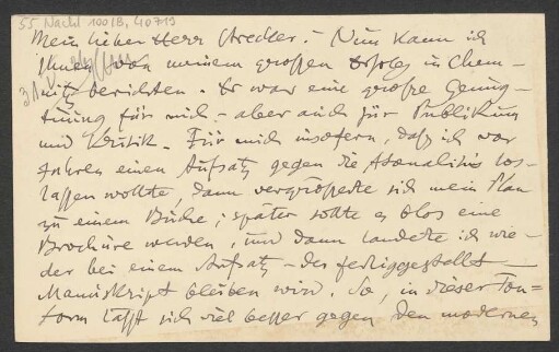 Brief an Willy Strecker und B. Schott's Söhne