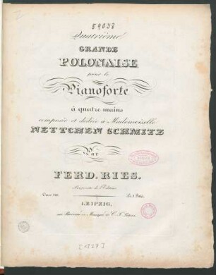 Quatrième Grande Polonaise pour le Pianoforte à quatre mains : Oeuv. 140.