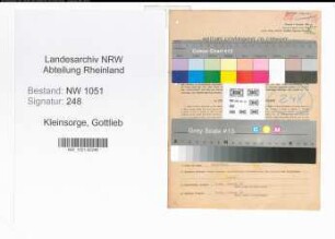Entnazifizierung Gottlieb Kleinsorge , geb. 28.09.1893 (Verwaltungsangestellter)