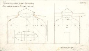 Fischer, Theodor; Stuttgart; Kunstausstellungsgebäude - Durchgang (Querschnitt, Längsschnitt)