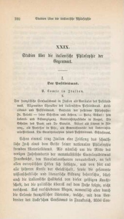 392-403 Studien über die italienische Philosophie der Gegenwart (Neue Serie) : I. Der Positivismus (Fortsetzung)