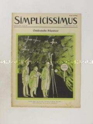 Satirezeitschrift "Simplicissimus" mit einer Karikatur auf die Haltung Adenauers zur DDR auf dem Titelblatt