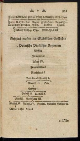 Geschlechtsfafeln zur Schlesischen Geschichte