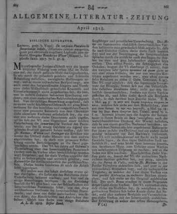 Winer, G. B.: De Versionis Pentateuchi Samaritanae Indole. Dissertatio Critico-Exegetica. Leipzig: Vogel 1817