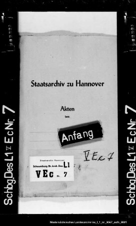 Geldregister des Amts Hagenburg Enthält: Einnahme und Ausgabe