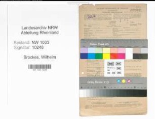 Entnazifizierung Wilhelm Brockes , geb. 17.06.1893 (Polizeibeamter)