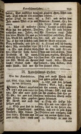 IX. Katechismus-Lieder. - XI. Vom heiligen Abendmahle.