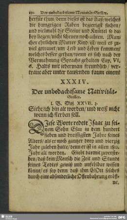 XXXIV. Der unbedachtsame Nativität-Steller