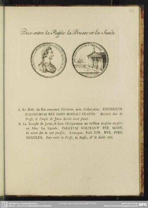 Paix entre la Russie la Prusse et la Suede