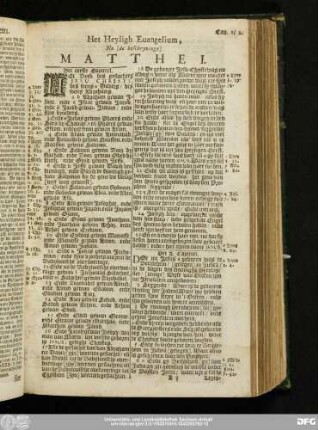 Het Heyligh Evangelium, Na [de beschryvinge] Matthei.