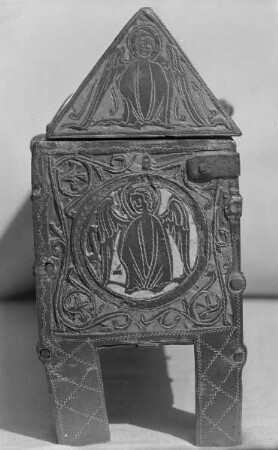 Reliquiar, rechte Schmalseite: Engelmedaillon