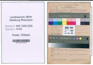 Entnazifizierung Wilhelm Poeler , geb. 20.09.1888 (Bahnsekretaer)