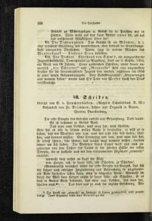 Scheiden : Gedicht ; (Wetzel's Schullesebuch S. 92)