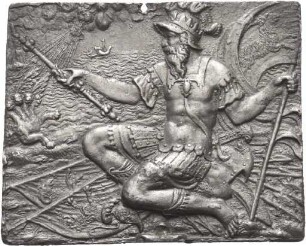 Zinnplakette mit Darstellung des Alexander Magnus