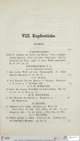 VIII. Kupferstiche (Nr. 25107 - 3832)