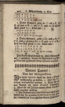 Viertes Capitel. Von der Multiplication.