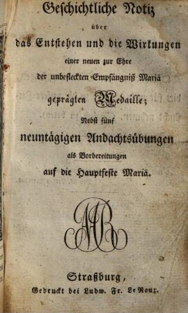 Neuntägige Andacht zur Ehre der heiligsten Kindheit unsers Herrn und Heilandes Jesu Christi : welche jährlich in der Domkirche, vom 25. Christmonat bis auf den 2. Jänner, feierlich gehalten wird