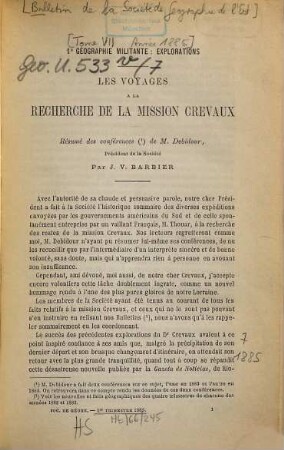 Bulletin de la Société de Géographie de l'Est. [7.] 1885