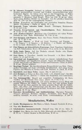 Metallarbeiten, Waffen (Nr. 117-145)