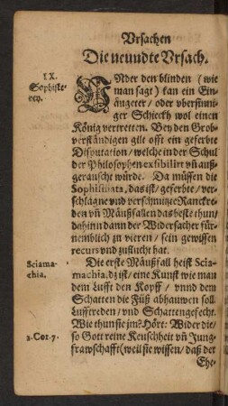 Die neundte Ursach.