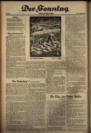 Zweite Ausgabe vom Sonntag, den 18. Juli 1937.