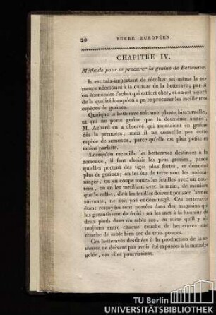 Chapitre IV. Méthode pour se procurer la graine de Betterave