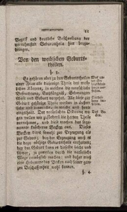 Von den weiblichen Geburtstheilen.