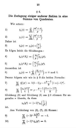 § 4. Die Zerlegung einiger anderer Zahlen in eine Summe von Quadraten.