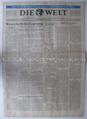 Tageszeitung "Die Welt" u.a. zur Berlin-Frage