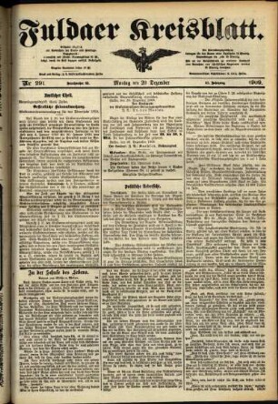 Ausgabe vom Montag, den 20. Dezember 1909.