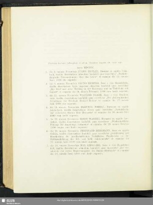 Praeterea doctores philosophiae et artium liberalium magistri rite creati sunt: Anno MDCCCC.
