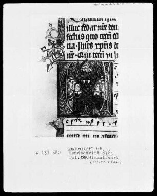 Missale — Initiale mit Himmelfahrt, Folio 194verso