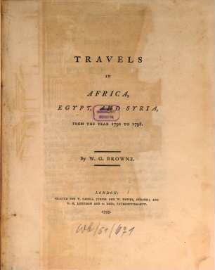 Travels in Africa, Egypt and Syria from the year 1792 to 1798