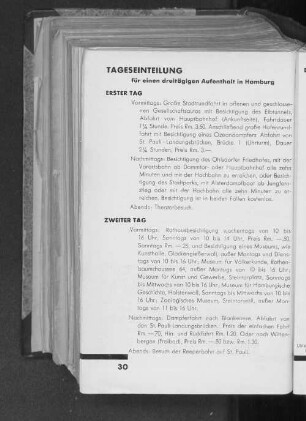 Tageseinteilung für einen dreitägigen Aufenthalt in Hamburg