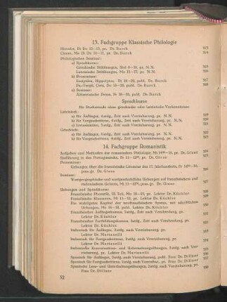 14. Fachgruppe Romanistik