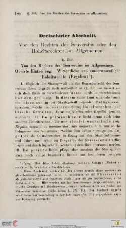 Dreizehnter Abschnitt: Von den Rechten des Souverains oder den Hoheitsrechten im Allgemeinen