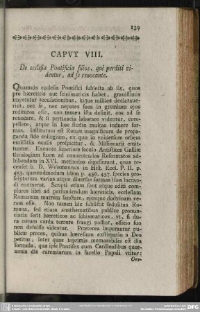 Caput VIII. De ecclesia Pontificia filios, qui perditi videntur, ad se revocante