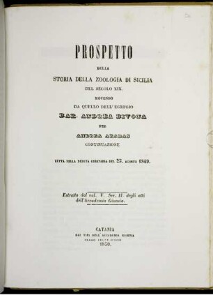 [2], Continuazione: Movendo Da Quello Dell'Egregio Bar. Andrea Bivona : Letta Nella Seduta Ordinaria Del 25. Agosto 1849