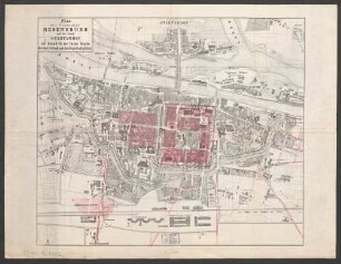 Plan der k. Kreishauptstadt Regensburg und der Stadt Stadtamhof : mit Grundriß der Castra Regina, der röm. Civilstadt und den Begräbnisplätzen