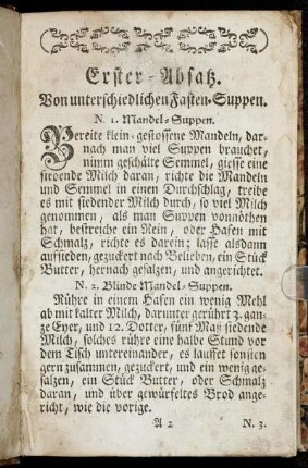 Erster - Absatz. Von unterschiedlichen Fasten-Suppen.